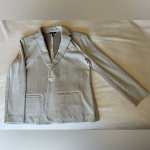 White and Grey Striped Daisy Fuentes Women’s Blazer